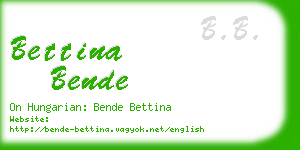 bettina bende business card